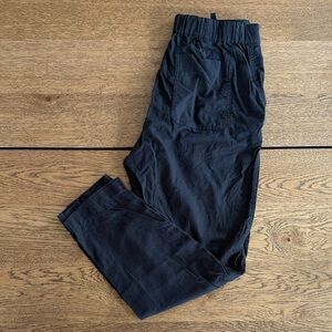 Uniqulo S (26-27 inch waist) Black Elastic-Waist Casual Linen Cotton Pants